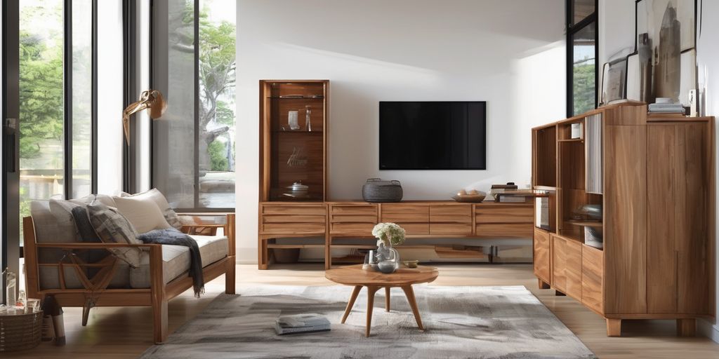 functional wood furniture modern living room