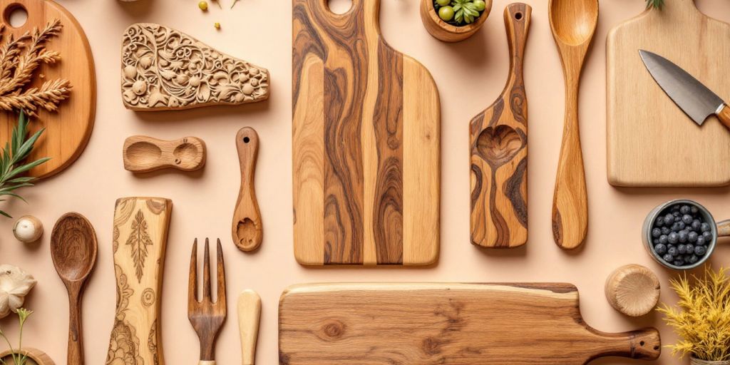 Assorted handcrafted wooden gifts for woodworking enthusiasts.